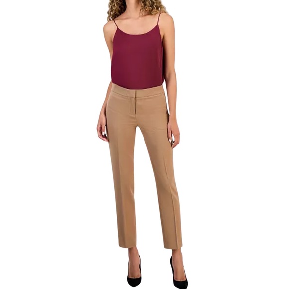 Bar III Pants - Bar III Women's Slim Straight Tan Trousers